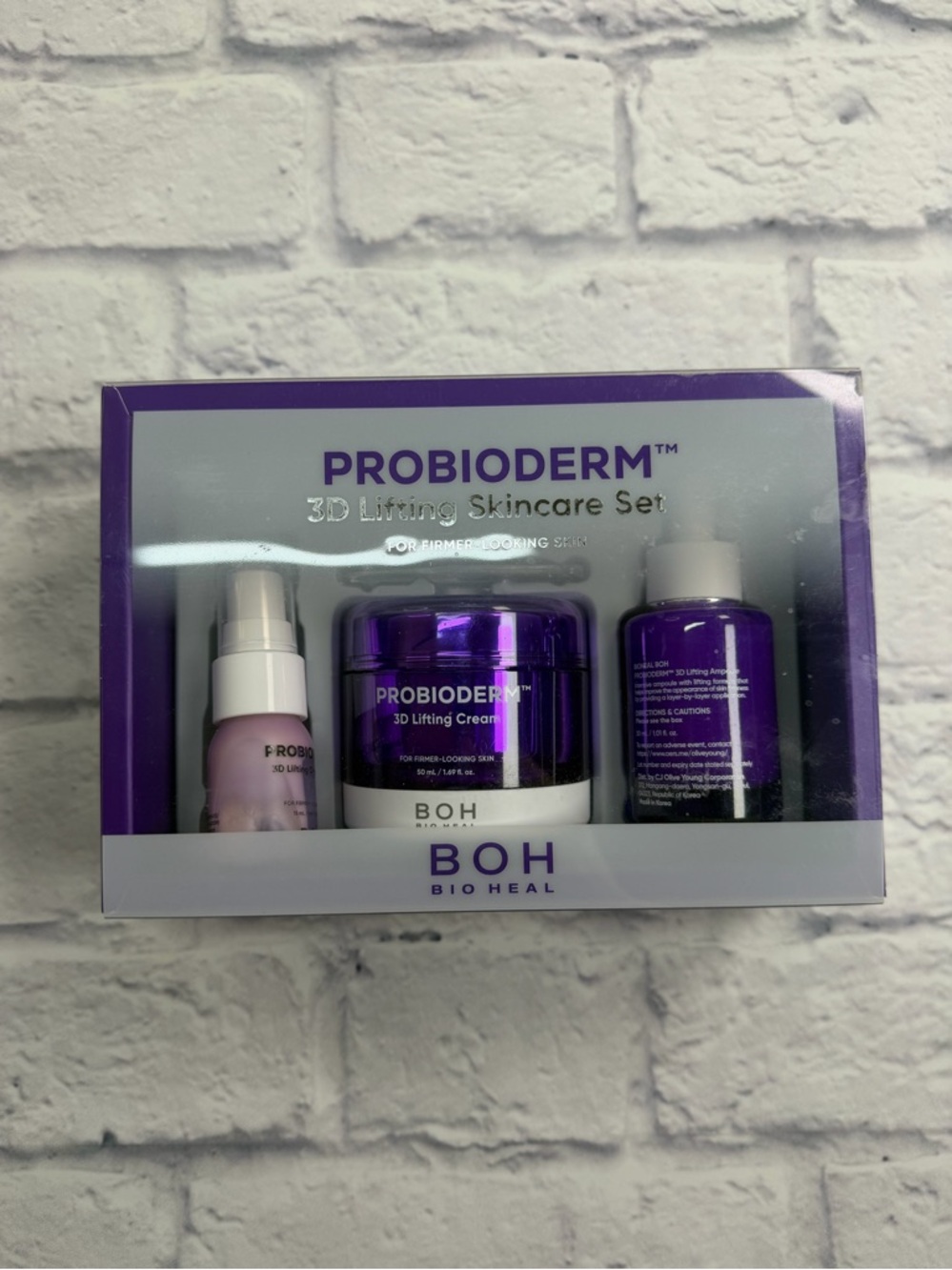 New In Box! Bioheal BOH Probioderm 3D Lifting Skincare Set. 3 Piece Set.